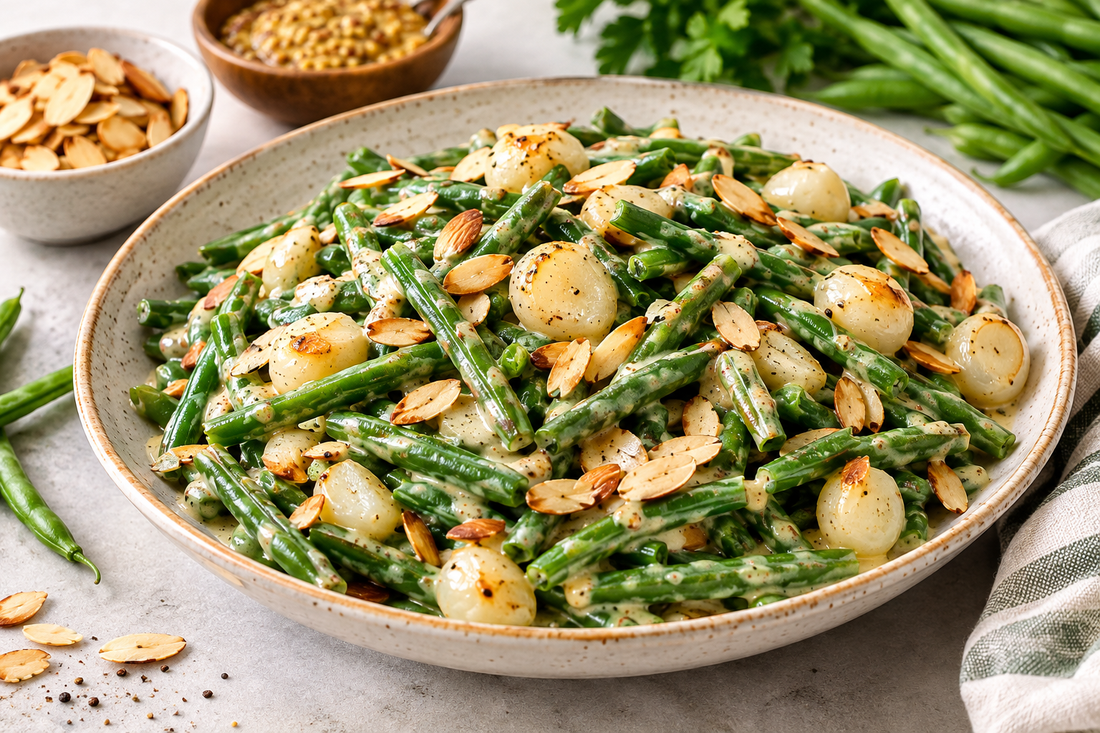 Green Beans with Mustard Cream Sauce – Easy Side Dish